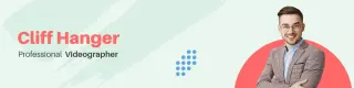 Professional Videographer on Soft Green Background LinkedIn Banner Template
