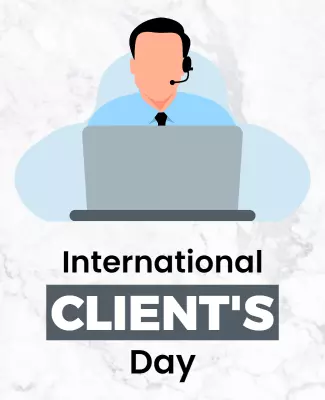 Professional Virtual Client's Day Celebration Poster Template