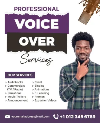 Professional Voice Over Services Poster Template