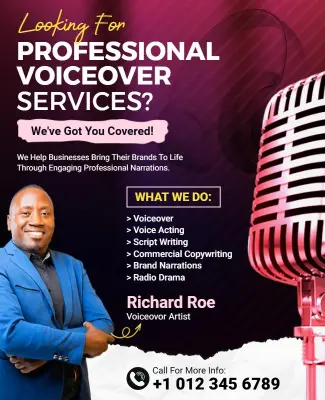 Professional Voiceover Services Promotional Flyer Template