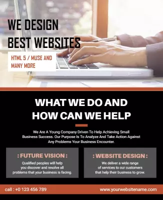 Modern Professional Website Design Services Flyer Template