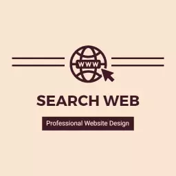 Professional Website Design Showing a Browser and Search Elements Logo Template