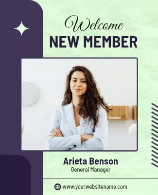 Professional Welcome New Member Announcement Poster Template