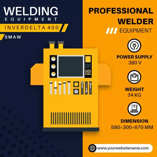 Professional Yellow Inverter Welder Equipment Promotion Ad Template