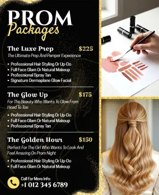 Prom Beauty Package Services Flyer Template