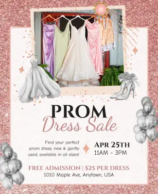 Prom Dress Sale Event Flyer Template