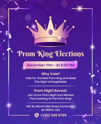 Prom King Elections Night Flyer Template