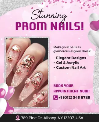 Prom Nail Art Salon Flyer Template