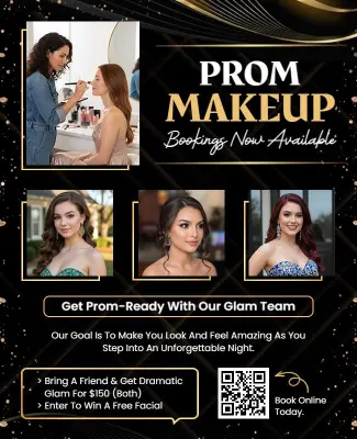 Prom Night Glam Makeup Appointment Flyer Template