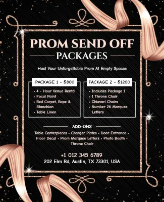 Prom Night Send Off Event Packages Flyer Template