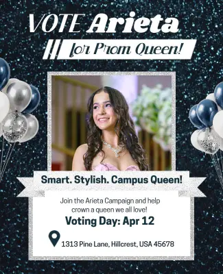Prom Queen Election Event Flyer Template