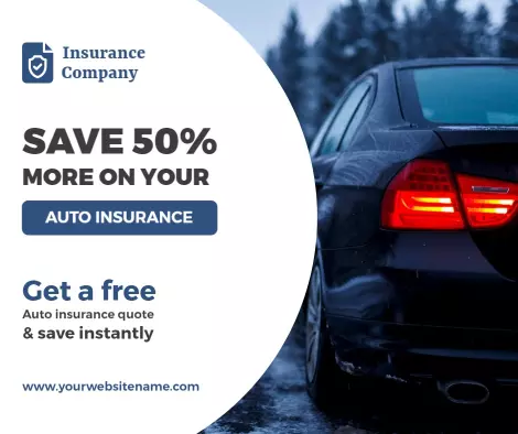 Prominent Dark Vehicle Auto Insurance Savings Offer Ad Template