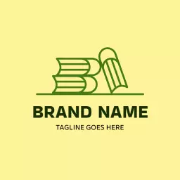 Prominent Green Books Representing Educational Resources Logo Template