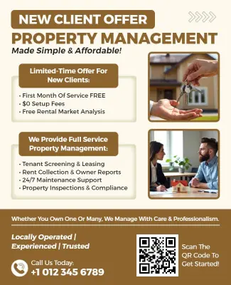 Property Management New Client Offer Flyer Template