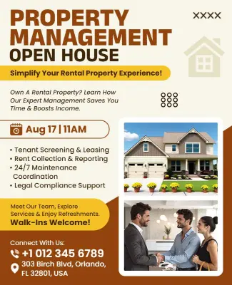 Property Management Open House Event Flyer Template