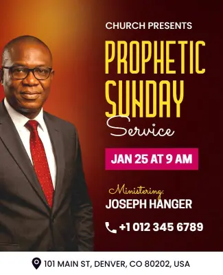 Prophetic Sunday Church Service Poster Template
