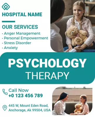 Psychology Therapy Services Promotional Flyer Template