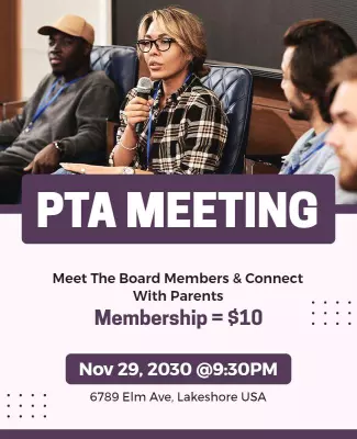Pta Meeting Board Members Introduction Flyer Template