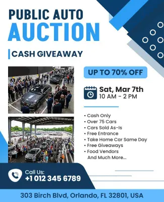 Public Auto Auction Event Flyer Template