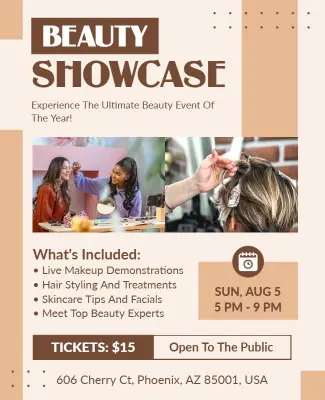 Public Beauty Showcase Event Flyer Template