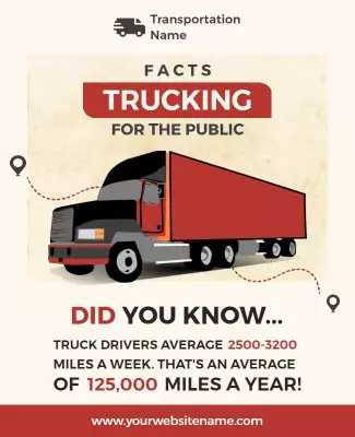 Public Trucking Facts Information Flyer Template