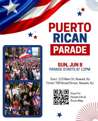 Puerto Rican Community Parade Celebration Flyer Template