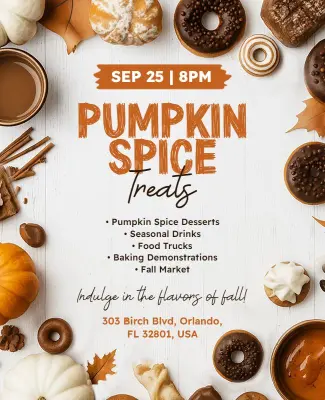 Pumpkin Spice Treats Festival Flyer Template