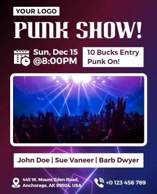 Punk Music Live Show Event Flyer Template