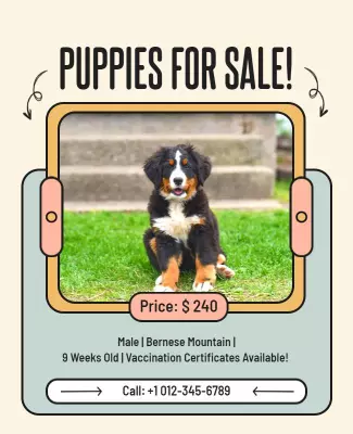 Puppy Sale Announcement Flyer Template