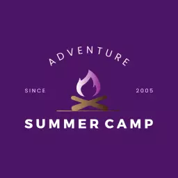 Purple Adventure Theme Inviting Exciting Summer Camp Logo Template