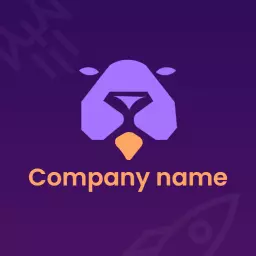 Purple and Orange Abstract Pitbull Design Logo Template