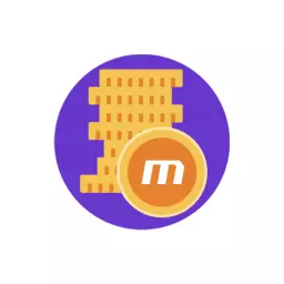 Purple Background Featuring Stacked Coins Alphabet Logo Template