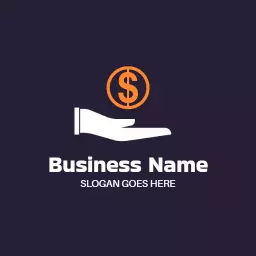 Purple Background Hand Offering Financial Services in Banking Logo Template