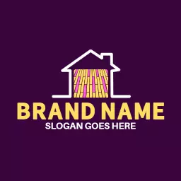 Purple Background Showcasing Stylish Tiles for Home Design Logo Template
