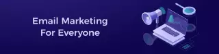 Purple Background with Email Marketing Tools for Everyone Banner Template