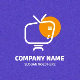 Purple Background with Modern TV Design for IPTV Logo Template