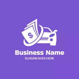 Purple Car and Money Symbol Highlighting Banking Services Logo Template