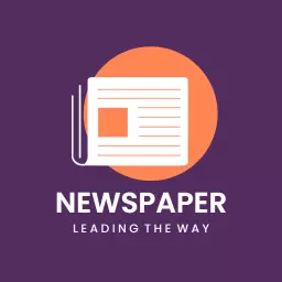 Purple Circle Background with Newspaper and News Logo Template