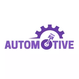 Purple Gear and Piston Design for Automotive Services Logo Template