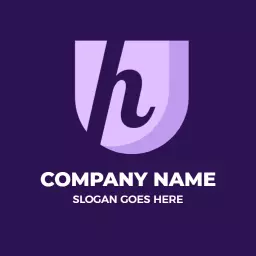 Purple H Letter Design for Unique Branding Logo Template