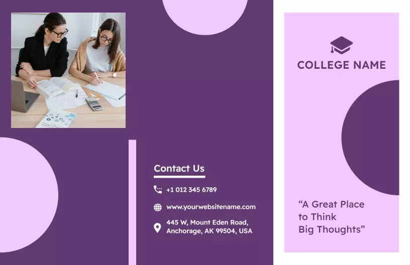 Purple Modern College Programs and Career Services Brochure Template