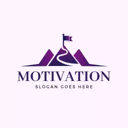 Purple Mountains Representing Your Journey to Motivation Logo Template