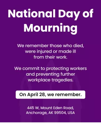 Purple Remembrance National Day of Mourning Poster Template