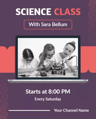 Purple Science Tuition Flyer Template