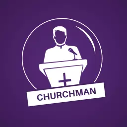 Purple Themed Churchman Logo Featuring Inspirational Speaker Logo Template