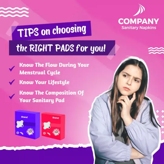 Purple Tips for Choosing the Right Sanitary Napkins Ad Template