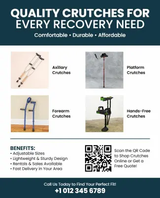 Quality Crutches Options for Every Recovery Need Flyer Template