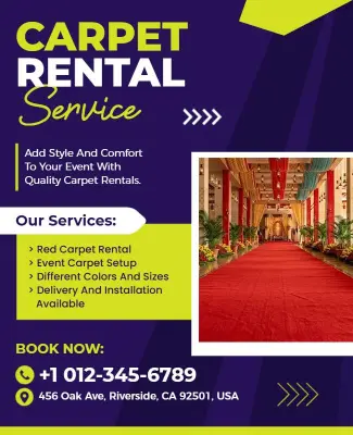 Quality Event Carpet Rental Services Flyer Template