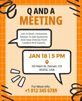 Question and Answer Session Meeting Flyer Template