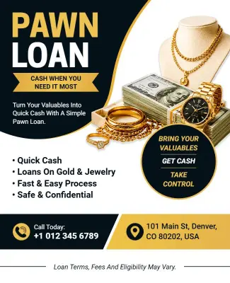 Quick Cash Pawn Shop Loan Flyer Template